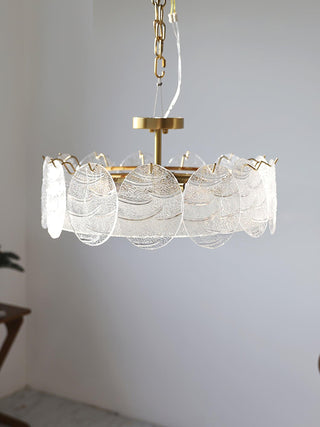 Lustra Lampe De Plafond Avec Finition Dorée Et Verre Strié