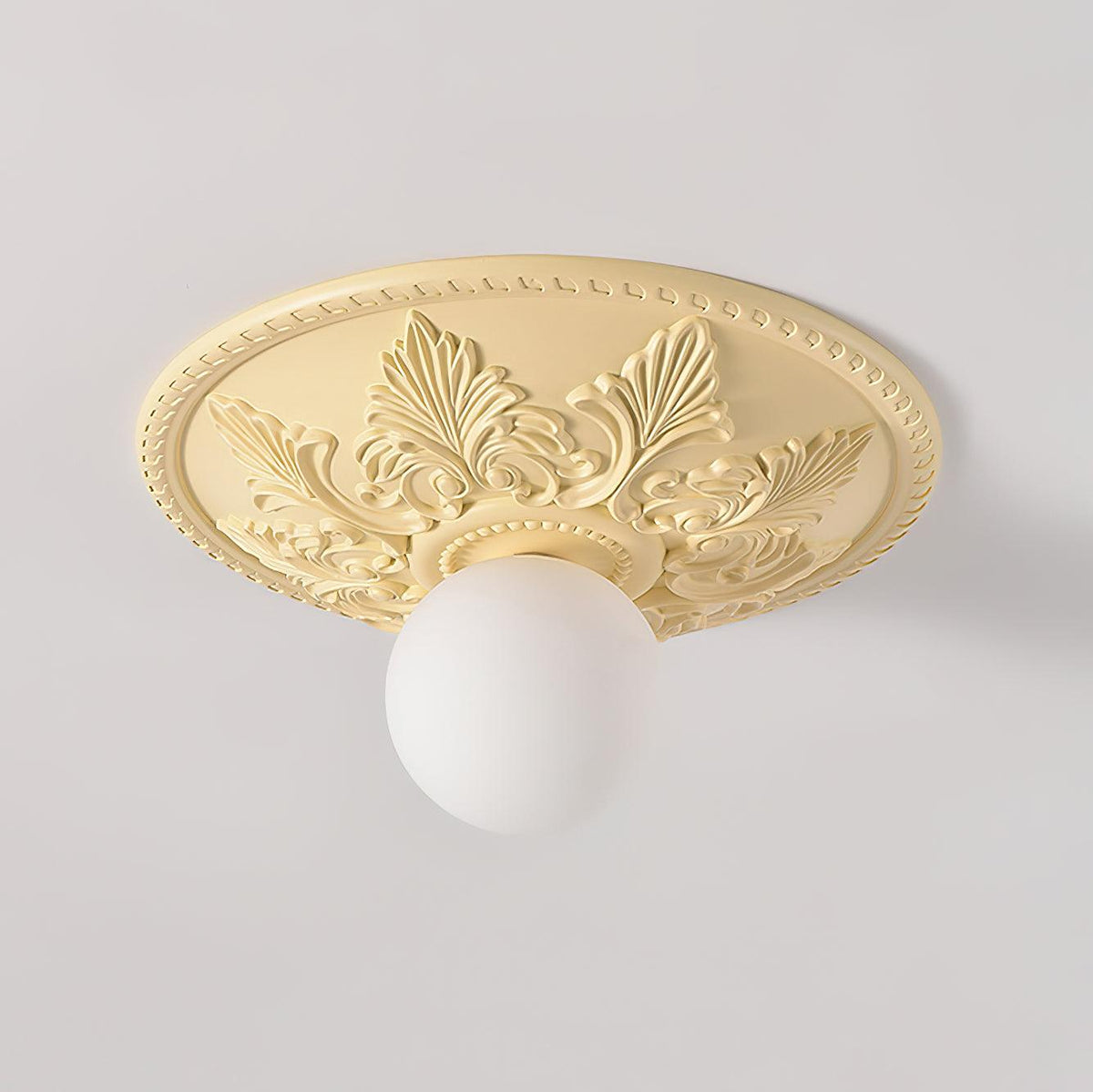 Ceiling Light Resin Canopy Glass Globe Classic Ornate-Neutral Decor