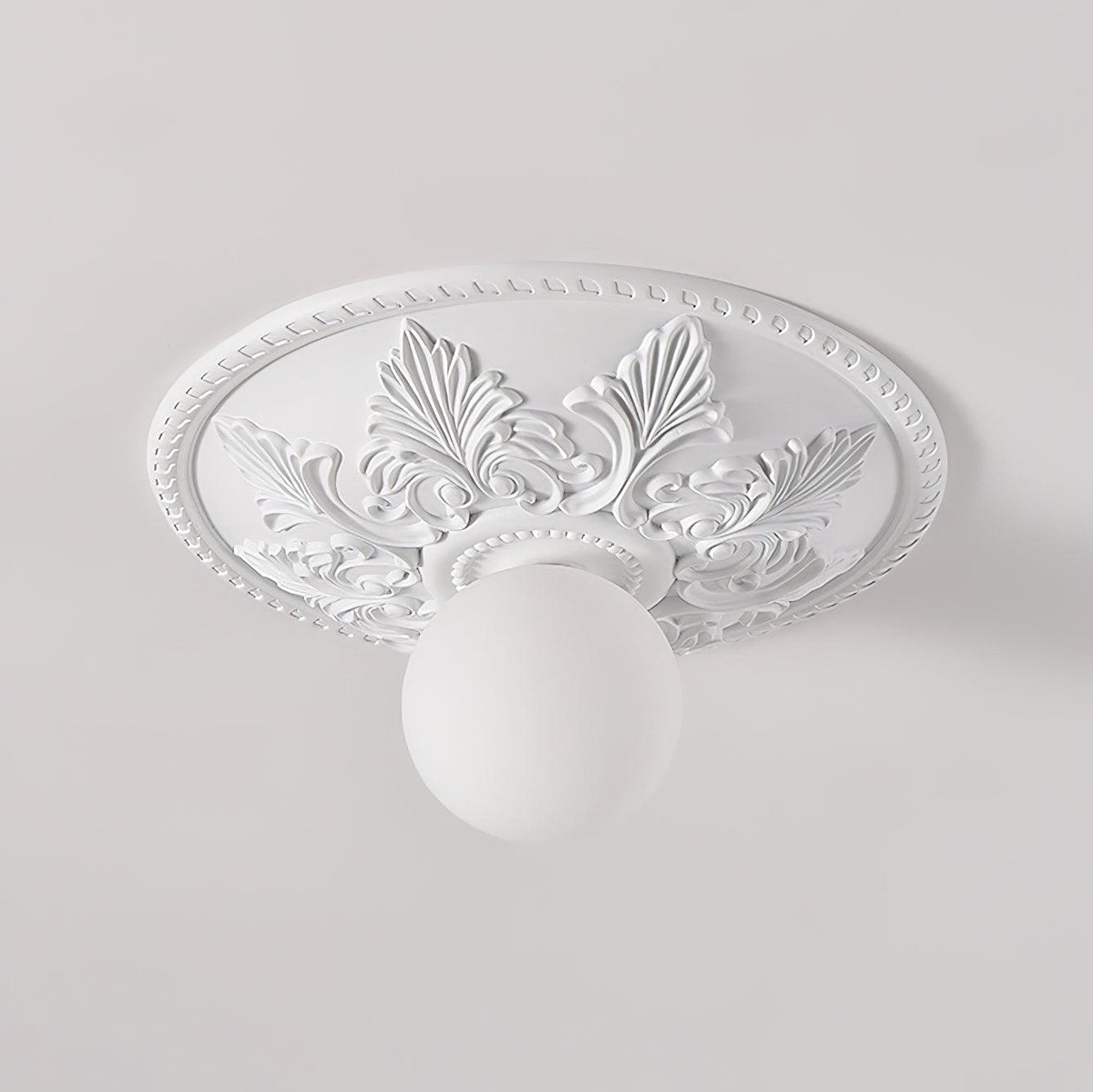 Ceiling Light Resin Canopy Glass Globe Classic Ornate-Neutral Decor