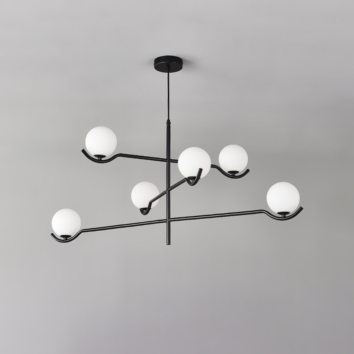 Elvian Chandelier White Globe Brass Minimalist-Neutral Decor