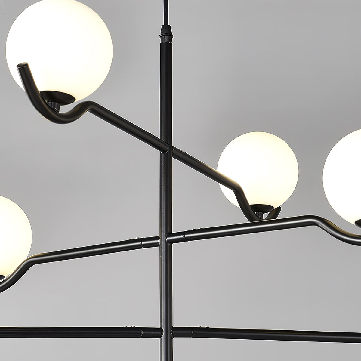 Elvian Chandelier White Globe Brass Minimalist-Neutral Decor