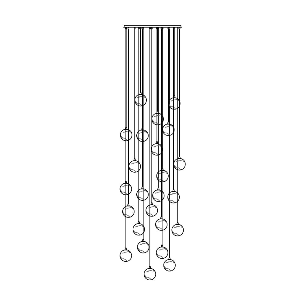 Sultana Chandelier Alabaster Cluster Orb Cascade-Neutral Decor