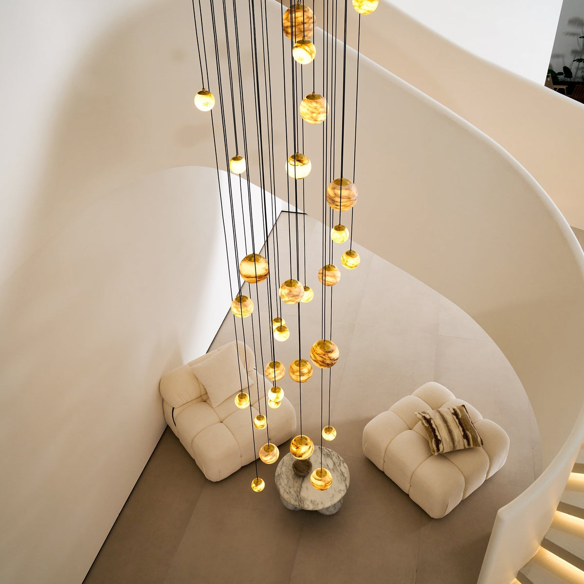 Sultana Chandelier Alabaster Cluster Orb Cascade-Neutral Decor