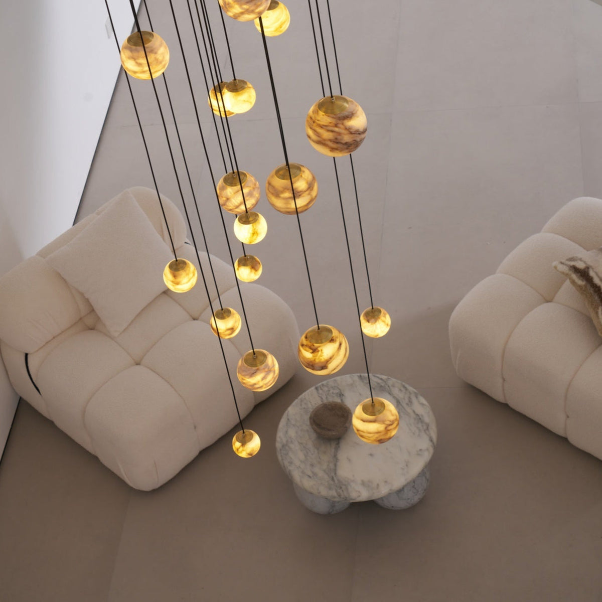 Sultana Alabaster Cluster Chandelier-Neutral Decor