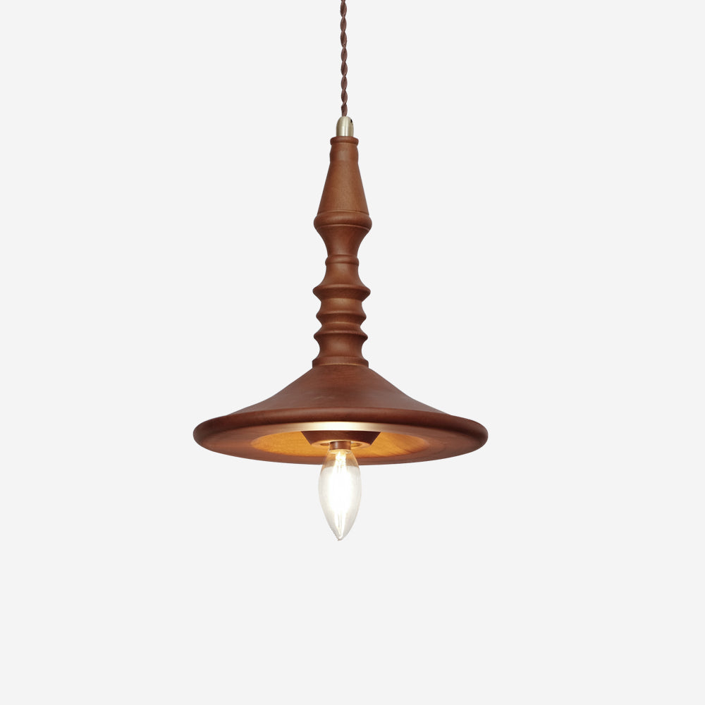 Pendant Lamp Wood Walnut Shade Modern Minimalist Cozy Warm-Neutral Decor