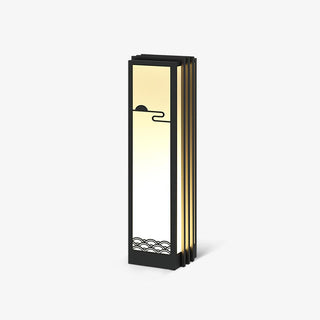 Solara Outdoor Light Rectangular Sunrise Pattern Minimalist Garden-Neutral Decor