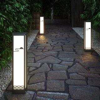 Solara Outdoor Light Rectangular Sunrise Pattern Minimalist Garden-Neutral Decor