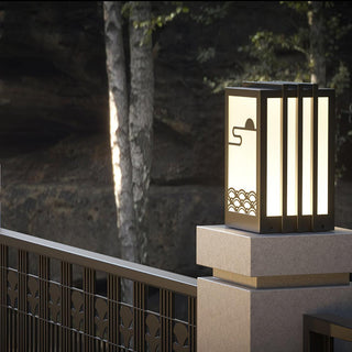 Solara Outdoor Light Rectangular Sunrise Pattern Minimalist Garden-Neutral Decor