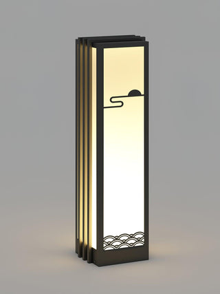 Solara Outdoor Light Rectangular Sunrise Pattern Minimalist Garden-Neutral Decor
