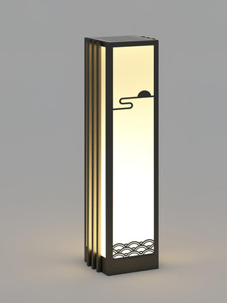 Solara Outdoor Light Rectangular Sunrise Pattern Minimalist Garden-Neutral Decor