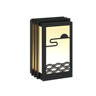 Solara Outdoor Light Rectangular Sunrise Pattern Minimalist Garden-Neutral Decor