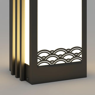 Solara Outdoor Light Rectangular Sunrise Pattern Minimalist Garden-Neutral Decor