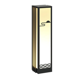 Solara Outdoor Light Rectangular Sunrise Pattern Minimalist Garden-Neutral Decor