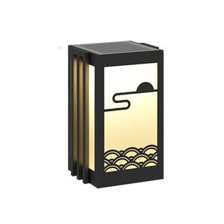 Solara Outdoor Light Rectangular Sunrise Pattern Minimalist Garden-Neutral Decor