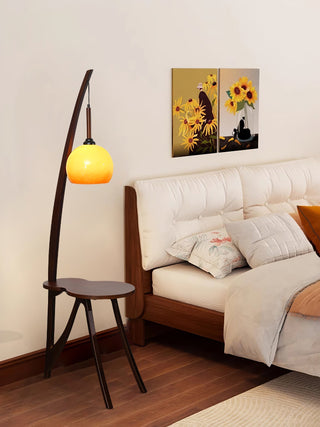 Natura Lampadaire en Bois de Noyer