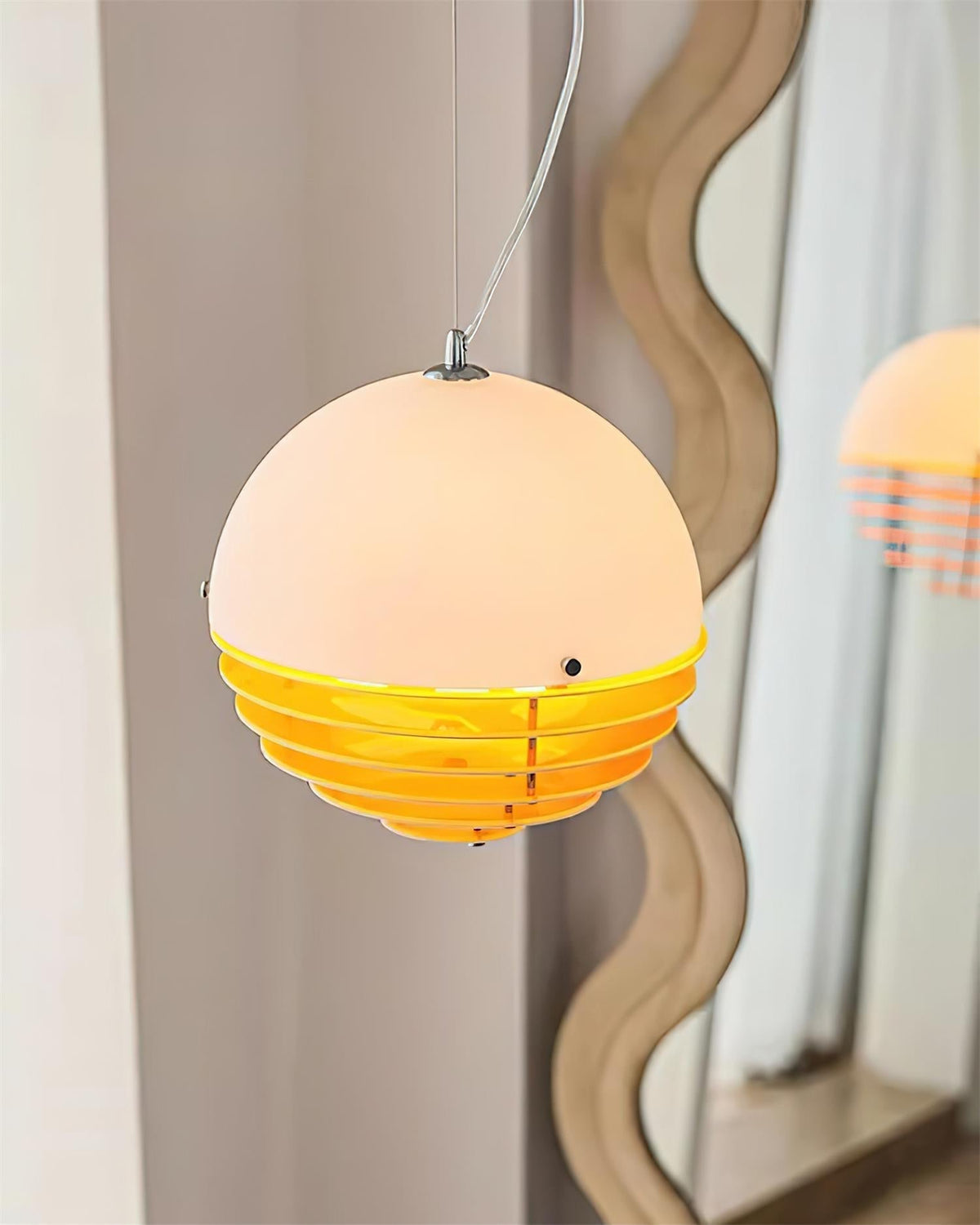 Pendant Lamp Modern Layered Shade Soft Glow Dining Room-Neutral Decor