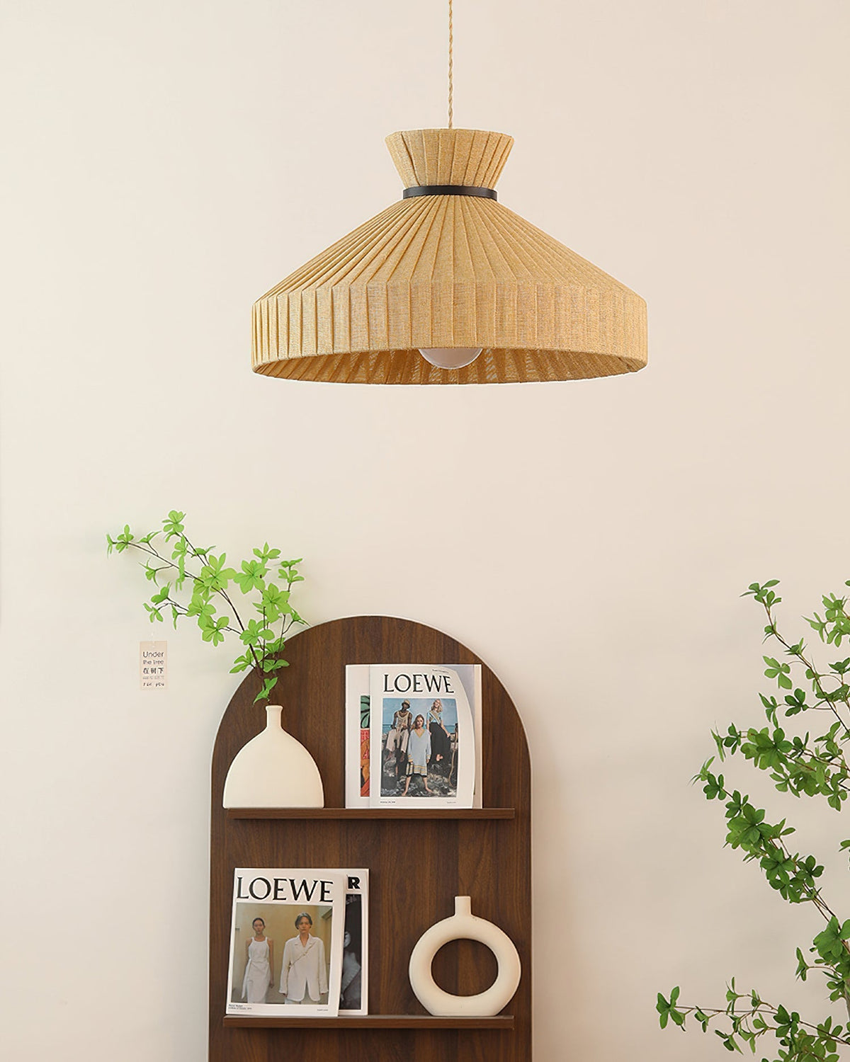 The largest size of the Surora Pendant Light shown in a spacious room.
