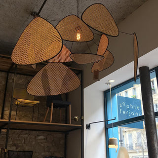 Lustra Suspension Rattan Swag Industrielle