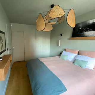 Lustra Suspension Rattan Swag Industrielle