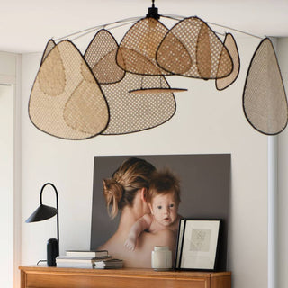 Lustra Suspension Rattan Swag Industrielle