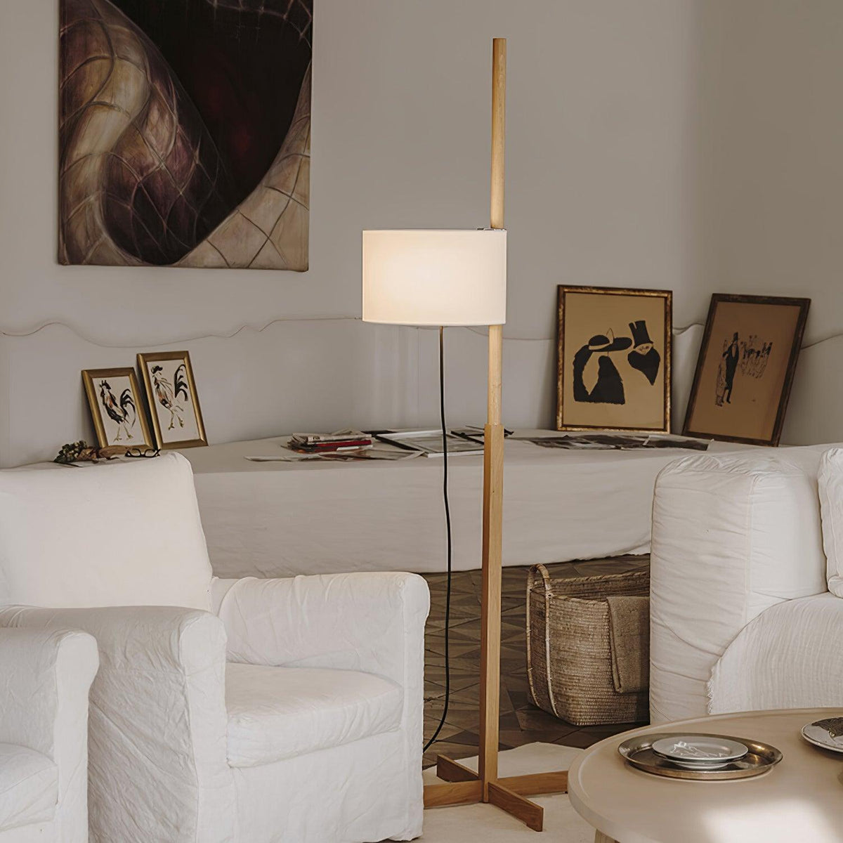 Vindis Lampadaire Bois Tissu