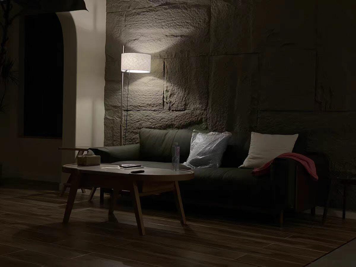 Vindis Lampadaire Bois Tissu