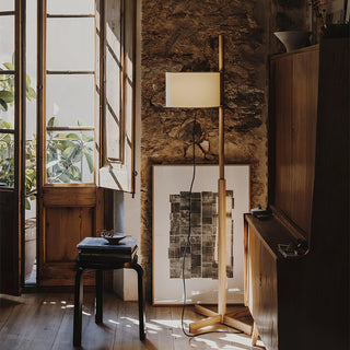 Vindis Lampadaire Bois Tissu