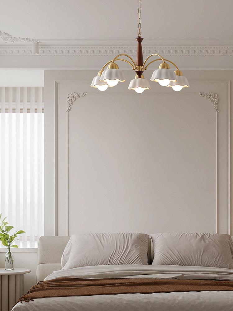 Wilaria Lustre Laiton Bois Opaline Céramique