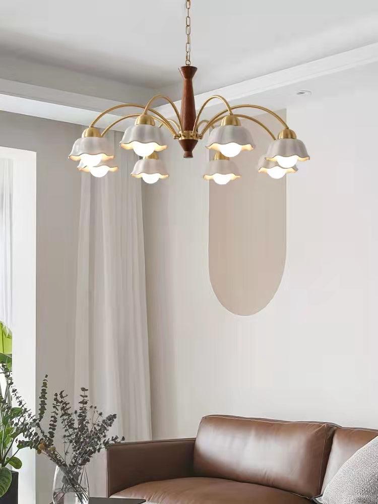 Wilaria Lustre Laiton Bois Opaline Céramique