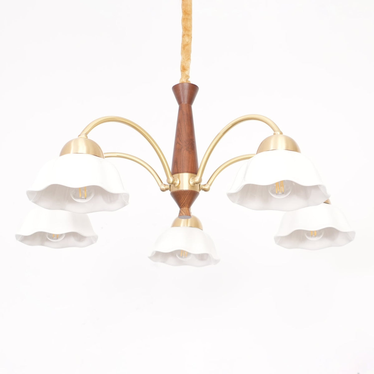 Wilaria Lustre Laiton Bois Opaline Céramique