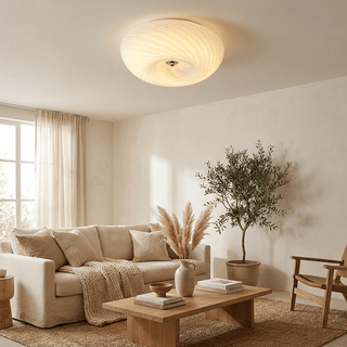 Swirl Glass Flush Mount-Neutral Decor