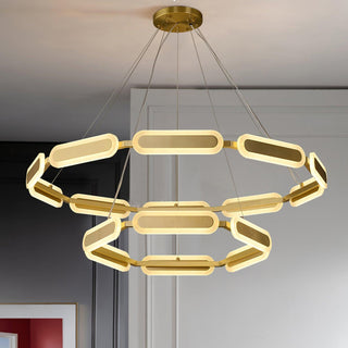 Lustra Lustre Anneau Géométrique en Laiton