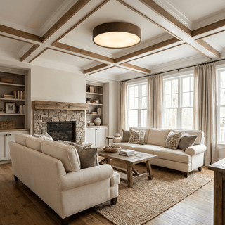 Sylva Minimalist Timber Ceiling Lamp-Neutral Decor