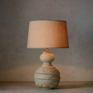 Zyra Lampe de Table en Bois Rustique