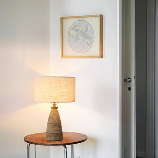 Zyra Lampe de Table en Bois Rustique