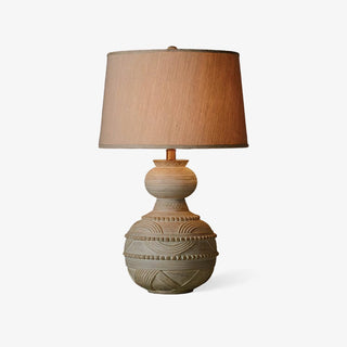 Zyra Lampe de Table en Bois Rustique