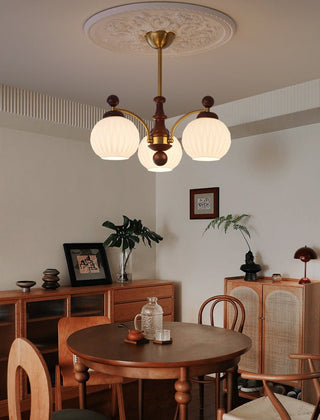 Vedoror Lustre Classique Orbe Bois Verre Traditionnel