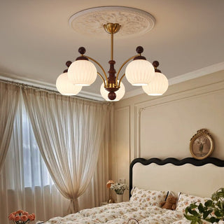 Vedoror Lustre Classique Orbe Bois Verre Traditionnel