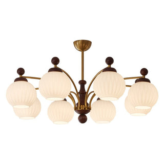 Vedoror Lustre Classique Orbe Bois Verre Traditionnel