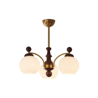 Vedoror Lustre Classique Orbe Bois Verre Traditionnel