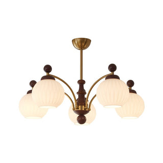 Vedoror Lustre Classique Orbe Bois Verre Traditionnel