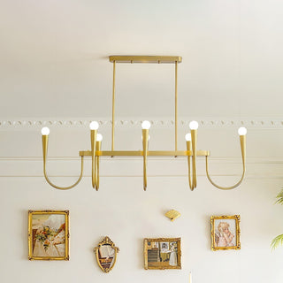 Lustra Lustre Or Symphonie Courbée Élégante