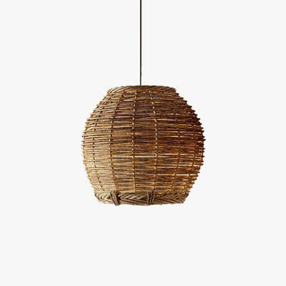Ritta Suspension Luminaire LED Bois Rotin Salon/Salle à Manger