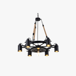 Epoch Suspension LED Industrielle Métal Noir/Corde Café/Bar