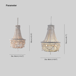 Silva Suspension Irrégulière Vintage Luxe, Métal/Bois, Vieux Blanc, Salon