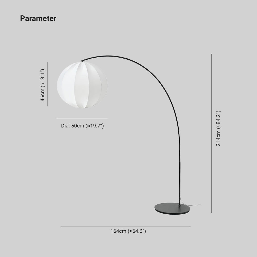 Ritta Suspension sphérique Minimaliste Métal/Tissu Blanc Salon