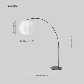 Ritta Suspension sphérique Minimaliste Métal/Tissu Blanc Salon