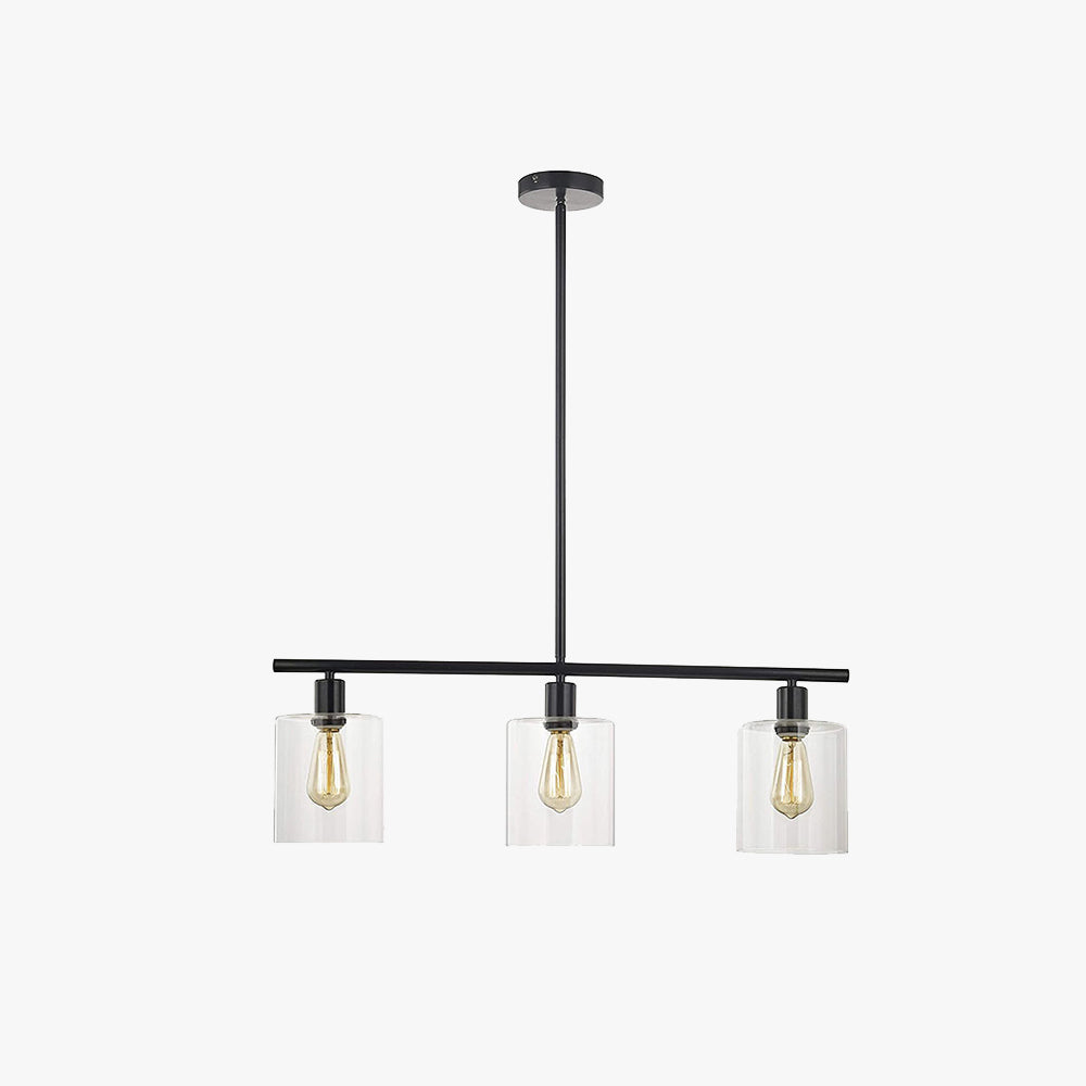 Arisha Minimaliste Industriel LED Lustre Noir Métal Cuisine Salon