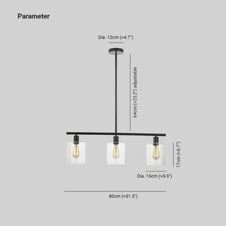 Arisha Minimaliste Industriel LED Lustre Noir Métal Cuisine Salon