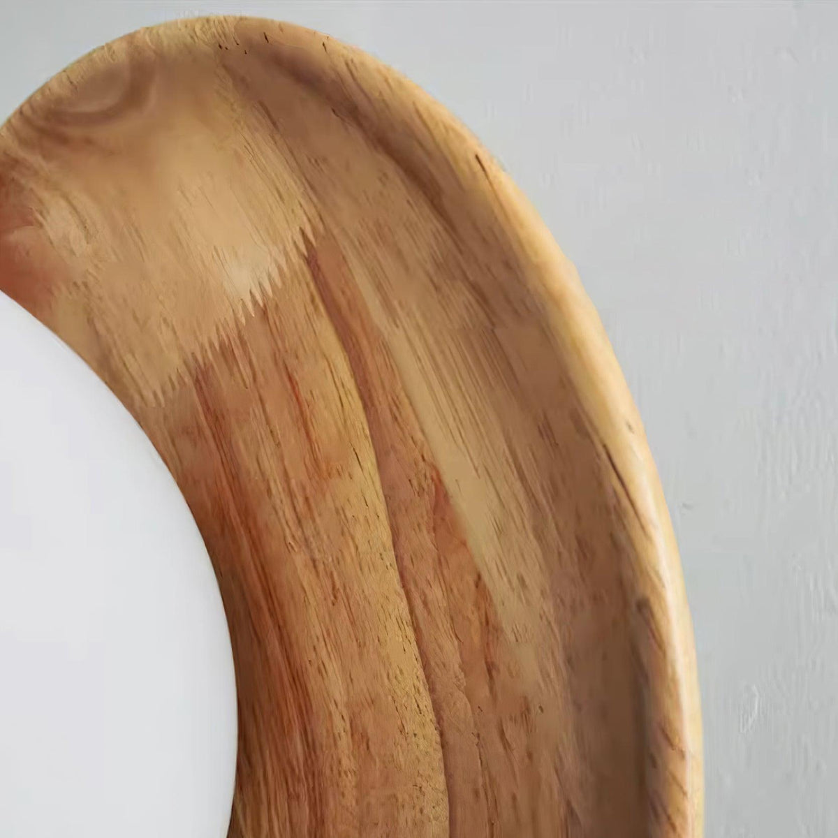 Wall Lamp Metal Body with Wood Rim Minimalist Style-Neutral Decor